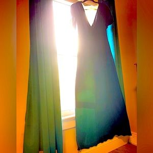 French Blue Satin Gown, Jenny Yoo “Raya” Size 18